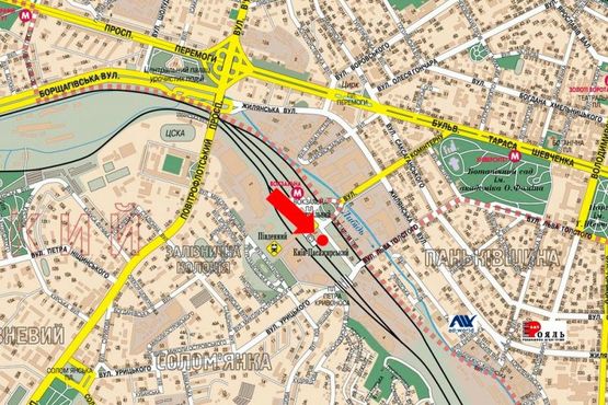 Схема рекламної площини за адресою Вокзальная пл., 1, жд вокзал, в сторону Толстого ул., правая