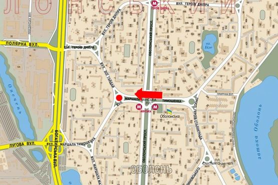 Схема рекламної площини за адресою Тимошенко ул. / Гайдай ул., клумба, в сторону Героев Днепра ул. Схема рекламної площини за адресою Тимошенко ул. / Гайдай ул., клумба, в сторону Героев Днепра ул.