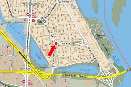 Схема рекламной плоскости по адресу Иорданская ул. (бывш. Гавро ул.) / Архипенка ул. (бывш. Залки ул.), клумба, в сторону Героев Сталинграда пр.