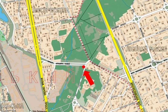 Схема рекламной плоскости по адресу Жмаченка ул., 37, напротив, по Миропольская ул., в сторону рынок "Юность"