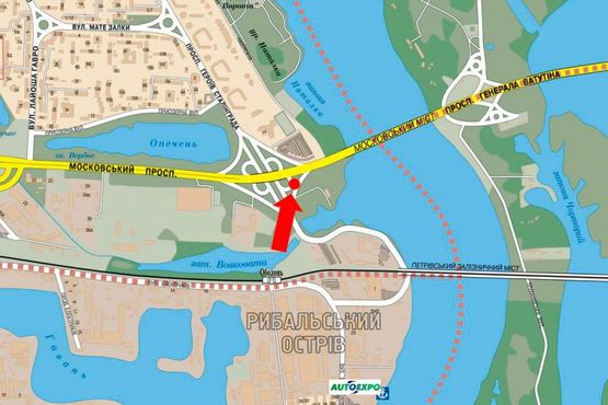 Схема рекламной плоскости по адресу Электриков ул., заезд с Электриков ул. на мост Московский, в сторону левого берега