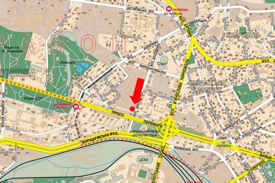 Схема рекламной плоскости по адресу Шолуденко ул., 2, напротив, в сторону Победы пр.