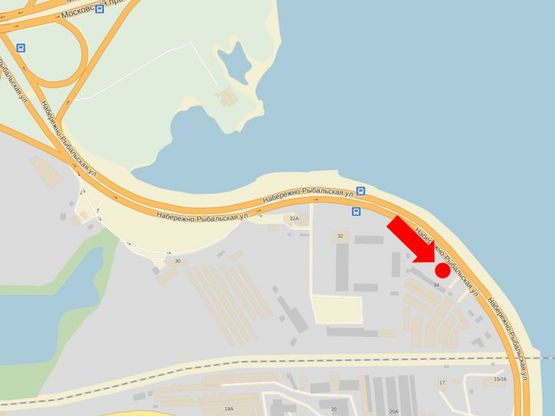 Схема рекламної площини за адресою Набережно-Рыбальская ул., 230м до Петровского жд моста, в сторону Электриков ул.