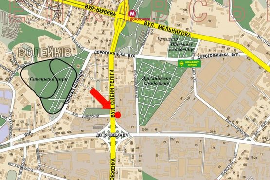 Схема рекламної площини за адресою Телиги ул. / Гонты ул., в сторону ст. м. "Шулявская"