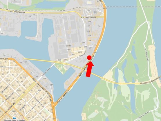 Схема рекламной плоскости по адресу Набережно-Рыбальская ул., 200м за мостом, в сторону Героев Сталинграда пр.