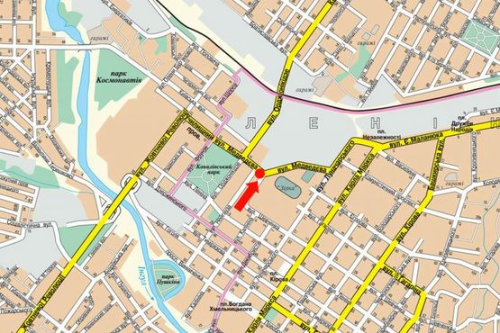 Схема рекламної площини за адресою Чикаленко ул. (бывш. Медведева ул.) / Шевченко ул., 1, Государственный Педагогический Университет Схема рекламної площини за адресою Чикаленко ул. (бывш. Медведева ул.) / Шевченко ул., 1, Государственный Педагогический Университет