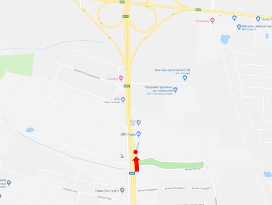 Схема рекламної площини за адресою Трасса Львов-Ивано-Франковск, с. Солонка, въезд в город, со стороны с. Солонка