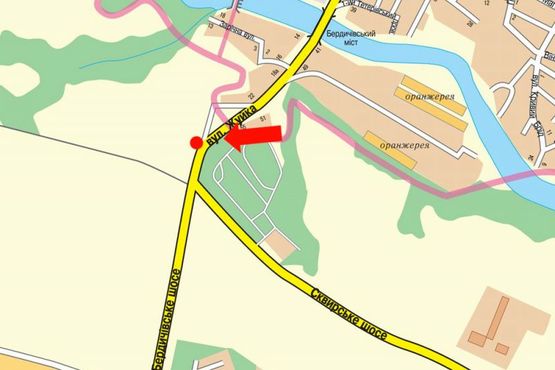 Схема рекламной плоскости по адресу Жуйко ул., 42, возле АЗС "АНП", на светофоре, из центра