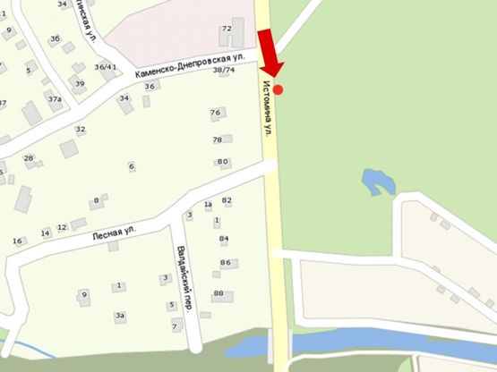 Схема рекламной плоскости по адресу Истомина ул., 78, напротив, в сторону Хортицкого м-на