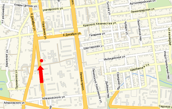 Схема рекламной плоскости по адресу 6-го Декабря ул., 135, возле супермаркета "АТБ"