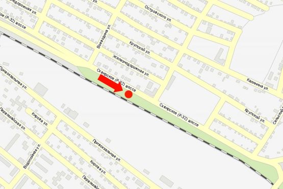 Схема рекламної площини за адресою Сквирское шоссе, возле АЗС "ТНК"