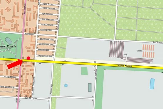 Схема рекламної площини за адресою Химиков пр. / Чорновола ул. (бывш. Энгельса ул.), со стороны парка Химиков Схема рекламної площини за адресою Химиков пр. / Чорновола ул. (бывш. Энгельса ул.), со стороны парка Химиков