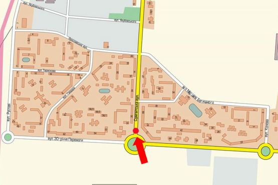 Схема рекламної площини за адресою Сумгаитская ул. / 30-летия Победы ул., возле супермаркета "Эпицентр", разделитель