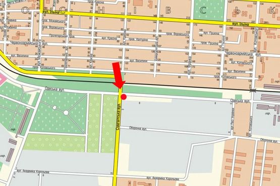 Схема рекламної площини за адресою Сумгаитская ул. / Одесская ул., возле АЗС "Amic", в сторону автозавода "Богдан"