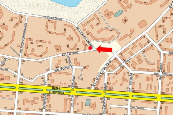 Схема рекламной плоскости по адресу Гагарина ул. / Смирнова ул., возле Ощадбанка Схема рекламной плоскости по адресу Гагарина ул. / Смирнова ул., возле Ощадбанка