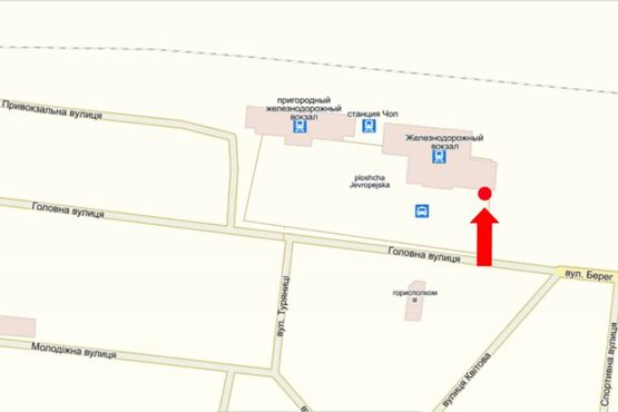 Схема рекламной плоскости по адресу Мира ул., возле ресторана "Встреча"