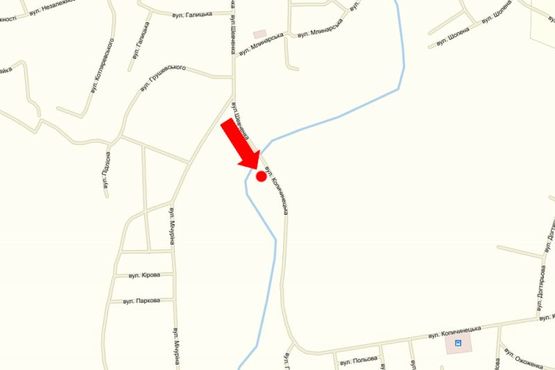 Схема рекламной плоскости по адресу Шевченка ул., мост, возле парка