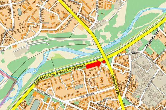 Схема рекламної площини за адресою Галицкая ул. / Набережная им. В. Стефаника ул.