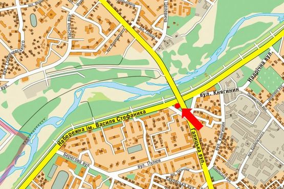 Схема рекламной плоскости по адресу Галицкая ул. / Набережная им. В. Стефаника ул., из центра Схема рекламной плоскости по адресу Галицкая ул. / Набережная им. В. Стефаника ул., из центра