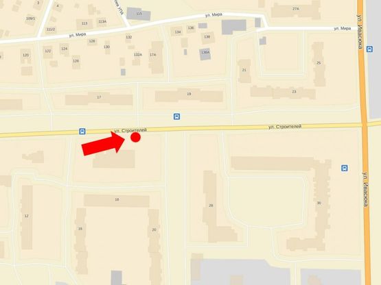 Схема рекламної площини за адресою Строителей ул., 49-А, в сторону Ивасюка ул., супермаркетов "Арсен", "Эпицентр"