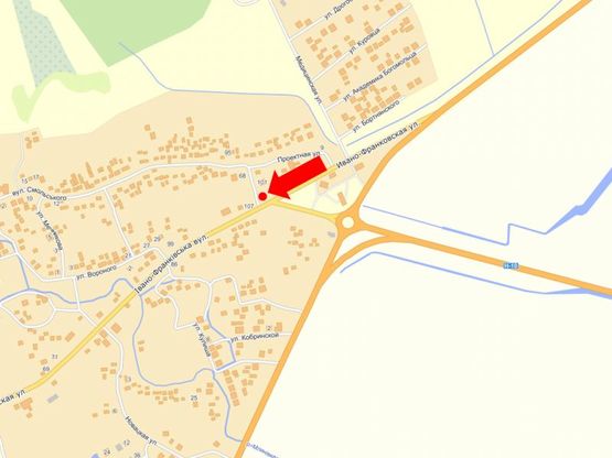 Схема рекламної площини за адресою Ивано-Франковская ул., кольцо, въезд в город со стороны Ивано-Франковска, правый