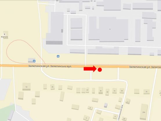 Схема рекламной плоскости по адресу Залютинская ул., 35, в центр