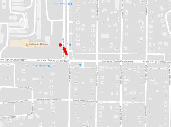 Схема рекламной плоскости по адресу Морозова ул. / пр. Героев Сталинграда, в сторону Московского пр.