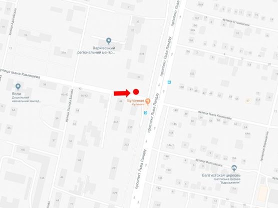 Схема рекламной плоскости по адресу Камышева ул. - пр. Льва Ландау, на светофоре