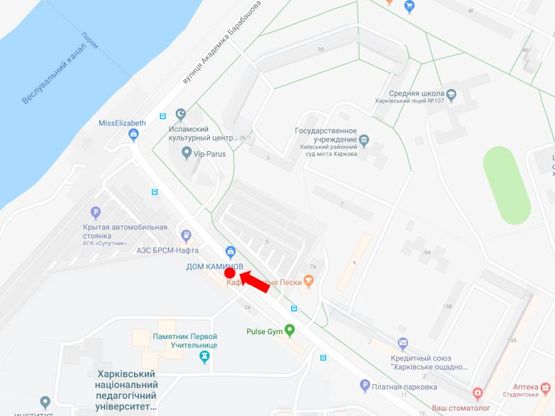 Схема рекламной плоскости по адресу Валентиновская ул., 2-А, в сторону ул. Барабашова