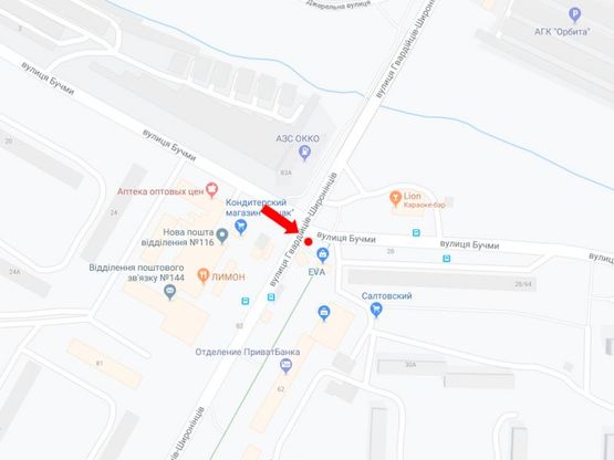 Схема рекламной плоскости по адресу Гвардейцев Широнинцев ул. - ул. Бучмы, возле магазина "Ева", в сторону пр. Тракторостроителей Схема рекламной плоскости по адресу Гвардейцев Широнинцев ул. - ул. Бучмы, возле магазина "Ева", в сторону пр. Тракторостроителей