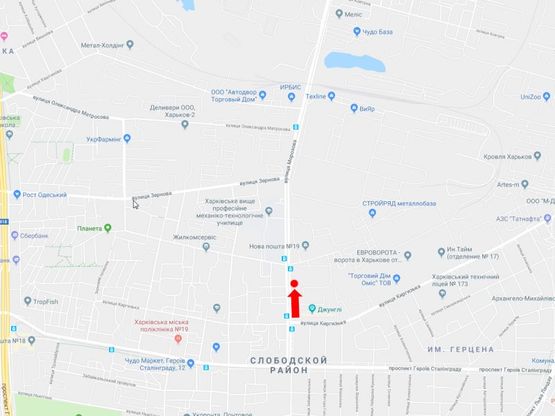 Схема рекламної площини за адресою Морозова ул., 21 - ул. Костычева, в сторону пр. Московского