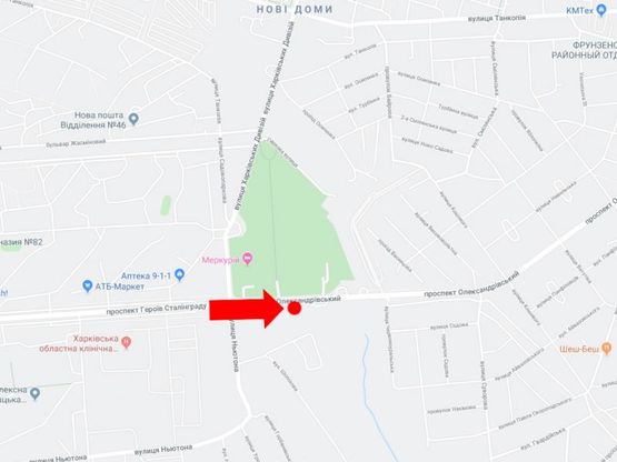 Схема рекламной плоскости по адресу Александровский проспект, 2-Б - ул. Харьковских дивизий, в сторону пр. Московского Схема рекламной плоскости по адресу Александровский проспект, 2-Б - ул. Харьковских дивизий, в сторону пр. Московского