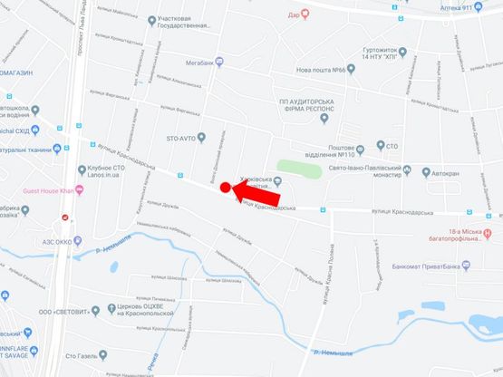 Схема рекламної площини за адресою Краснодарская ул. 41 - пер. Балхашский, в сторону пр. Ландау