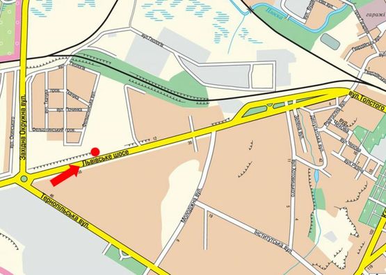 Схема рекламной плоскости по адресу Львовское шоссе, 55, напротив, в центр Схема рекламной плоскости по адресу Львовское шоссе, 55, напротив, в центр