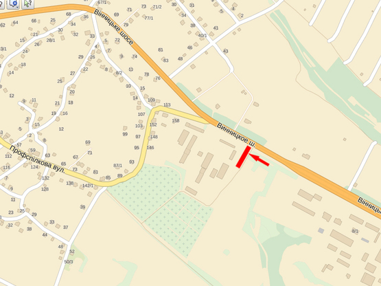 Схема рекламной плоскости по адресу Виниицкое шоссе, сменная станция