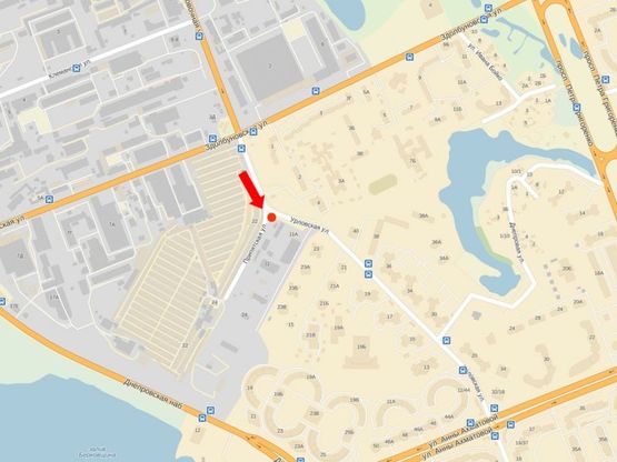 Схема рекламной плоскости по адресу Урловская ул. / Припятская ул., в сторону Ахматовой ул.