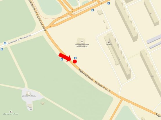 Схема рекламної площини за адресою Харьковское шоссе, 21, в сторону Харьковская пл.