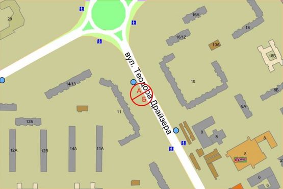 Схема рекламной плоскости по адресу Драйзера ул., 11