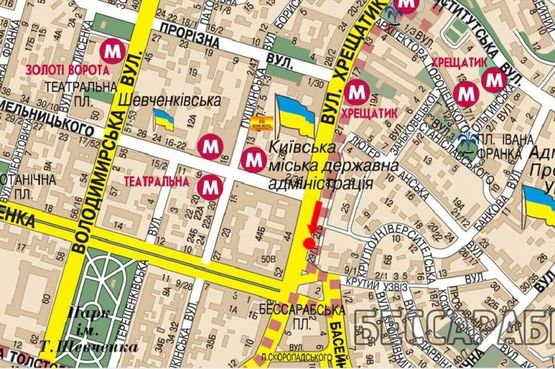 Схема рекламной плоскости по адресу Крещатик ул., 29, возле магазина "Mark&Spencer", "Roshen" Схема рекламной плоскости по адресу Крещатик ул., 29, возле магазина "Mark&Spencer", "Roshen"