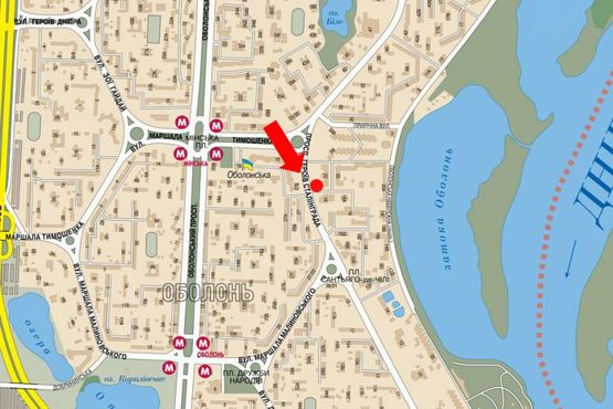 Схема рекламної площини за адресою Героев Сталинграда пр., 22, в сторону Малиновского. ул.