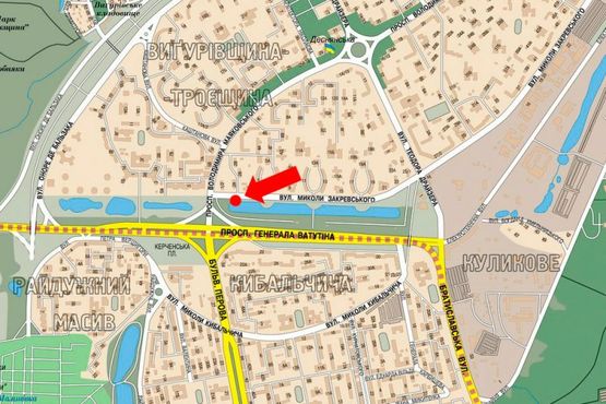 Схема рекламной плоскости по адресу Закревского ул., 2А, в сторону Маяковского пр.