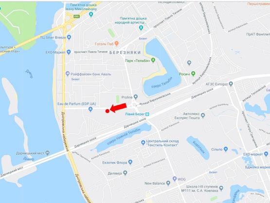 Схема рекламной плоскости по адресу Березняковская ул., 25, в сторону Днепровская Набережная Схема рекламной плоскости по адресу Березняковская ул., 25, в сторону Днепровская Набережная