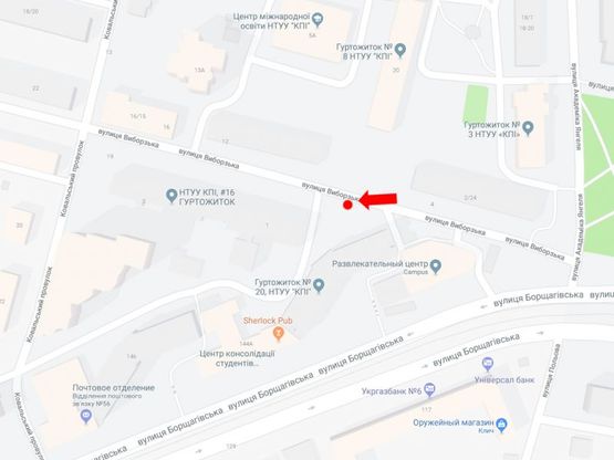 Схема рекламной плоскости по адресу Выборгская ул., 1, КПИ, в сторону ул. Гетьмана