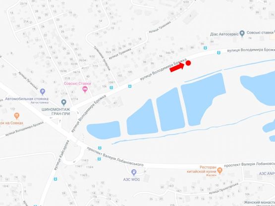 Схема рекламной плоскости по адресу Брожко ул. (бывш. Кировоградская ул.), в сторону ул. Изюмской