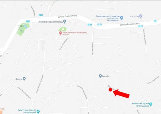 Схема рекламной плоскости по адресу Кудрявский спуск, 4 А, напротив, в сторону ул. Глубочицкой