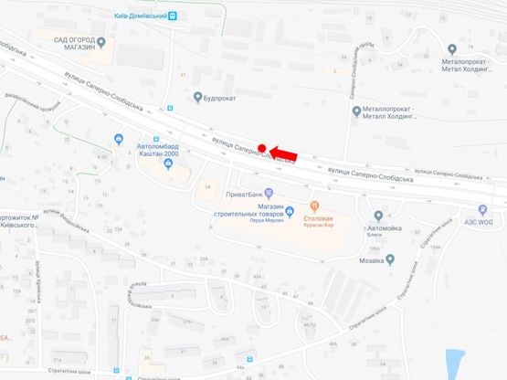 Схема рекламної площини за адресою Саперно-Слободская ул., 26, напротив супермаркета "Leroy Merlin", на светофоре, в сторону пл. Демеевской