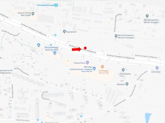 Схема рекламной плоскости по адресу Саперно-Слободская ул., 26, напротив супермаркета "Leroy Merlin", на светофоре, в сторону Южного моста