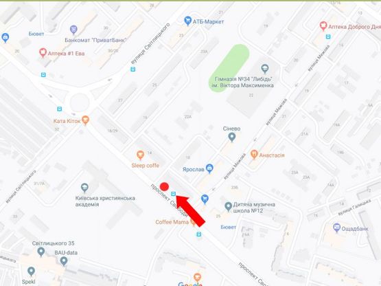 Схема рекламной плоскости по адресу Свободы пр., 8/28 - ул. Межевая, в сторону рынка "Виноградарь"