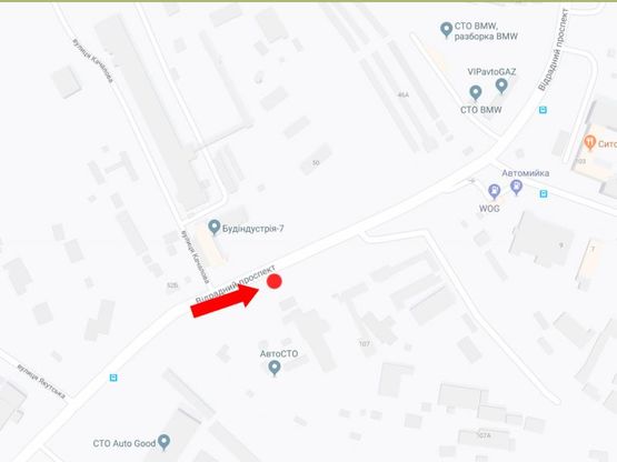 Схема рекламної площини за адресою Отрадный пр., 107, в центр