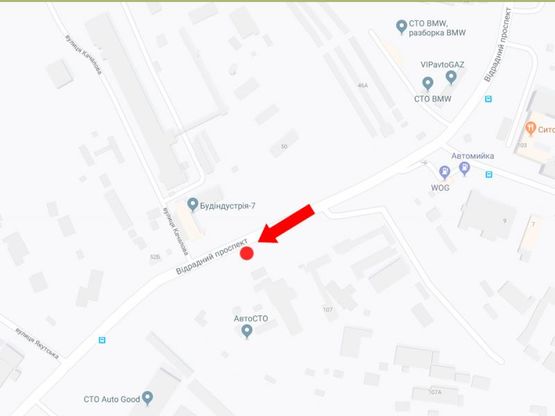 Схема рекламной плоскости по адресу Отрадный пр., 107, из центра